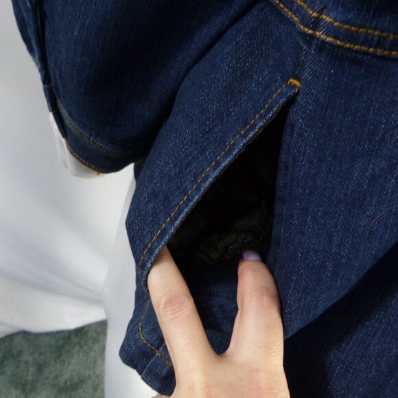 Du Jour Denim Jacket w/ Puff Sleeves A367044 Dark Indigo Plus 28W - Picture 4 of 5